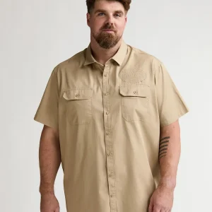 Plus Size effen overhemd met korte mouwen Trailhawk