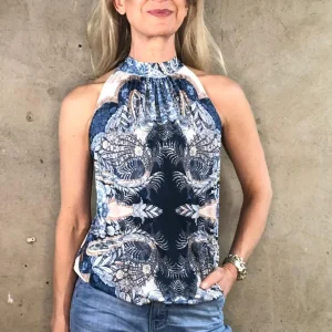 American Neck Top Paisley